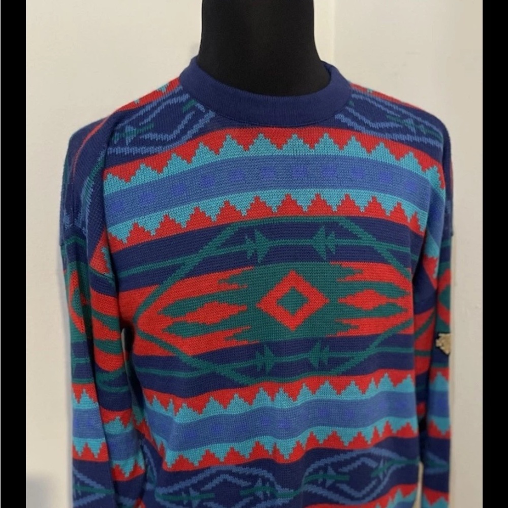 Men’s Vintage Viking Geometric Patterned Ski Sweater